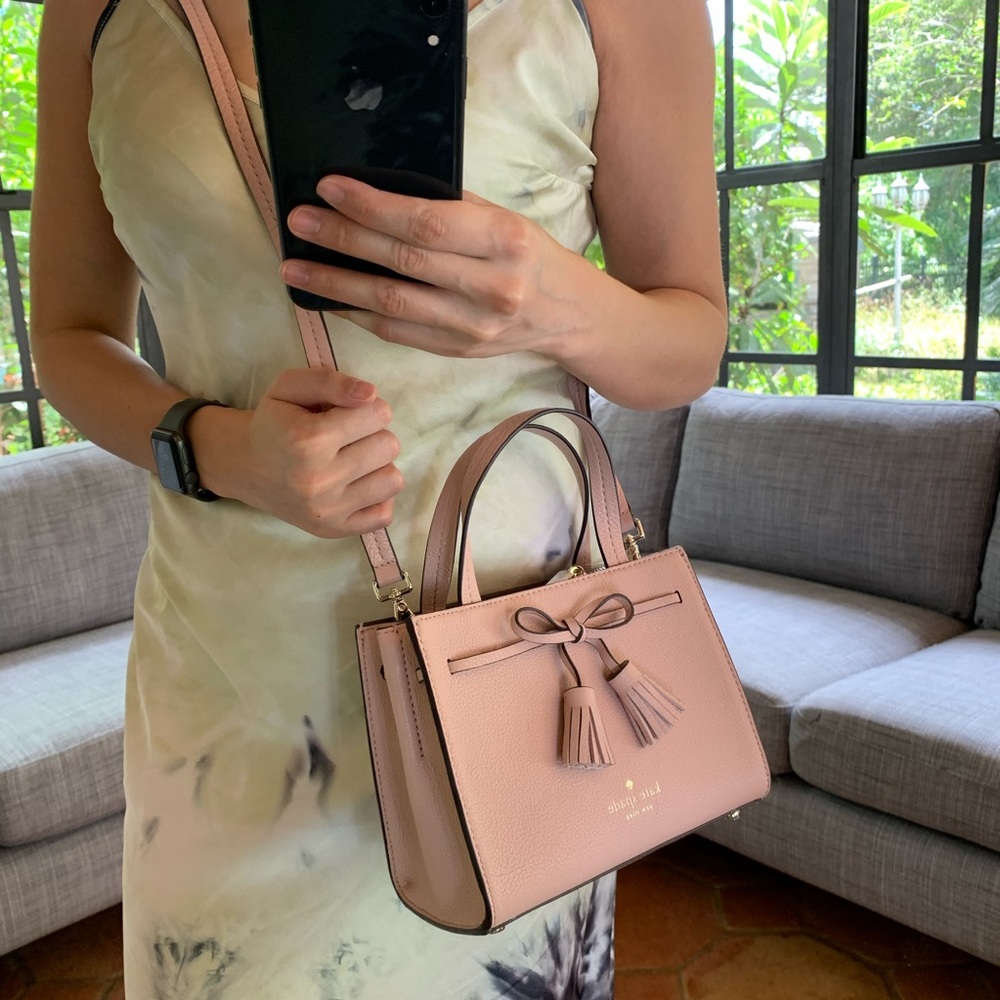 MINI SATCHEL KATE SPADE HAYES ROSY CHEEKS LEATHER - Picture 5 of 16